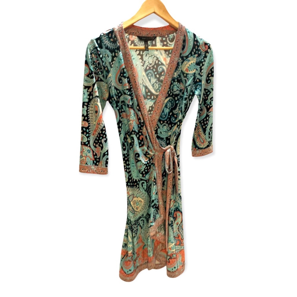 BDBG Maxazria Adele Paisley Wrap Dress - XS
